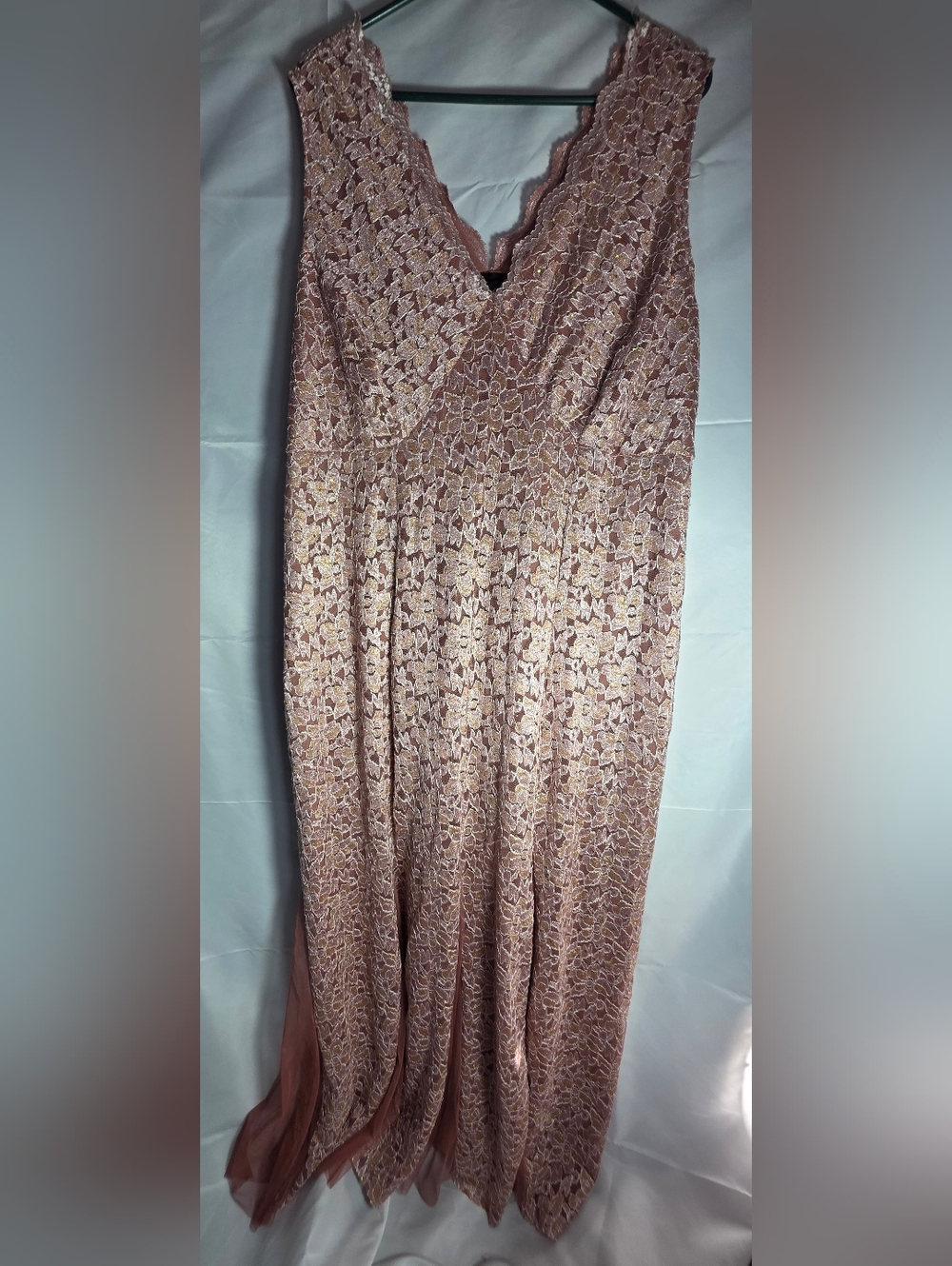 Lovely Grace 3xl Elegant Pink Lace Maxi Dress